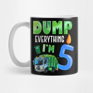 Recycling Trash 5 Years Old Garbage Truck 5th Birthday Kids Mug